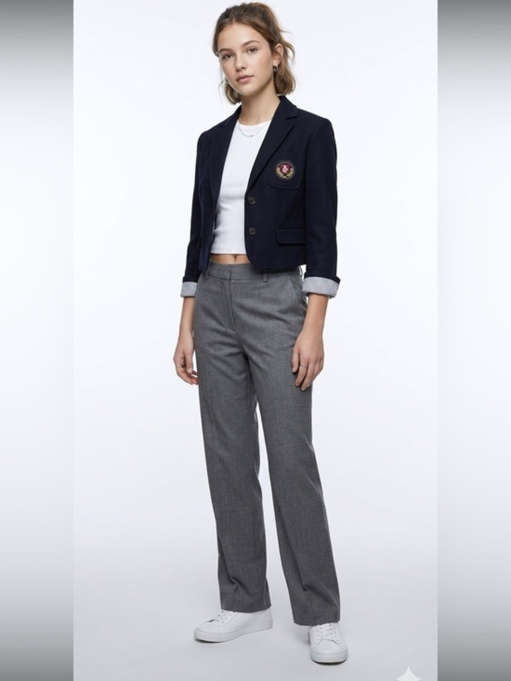New Abercrombie | Navy Wool Blend School Boy Blazer
